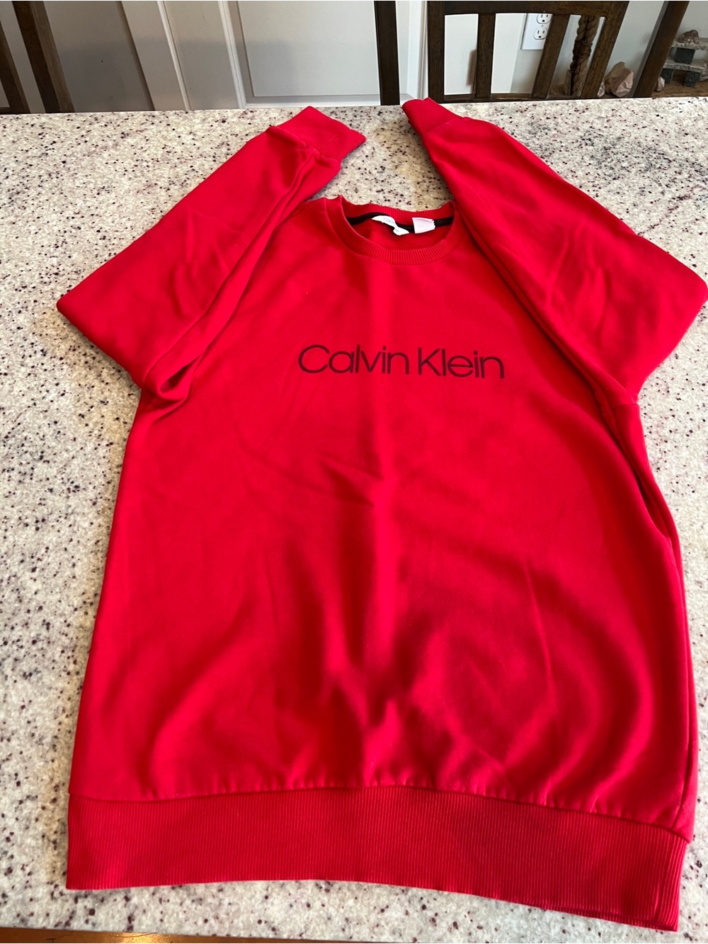 Calvin Klein Red Logo Crewneck Sweater Size Medium